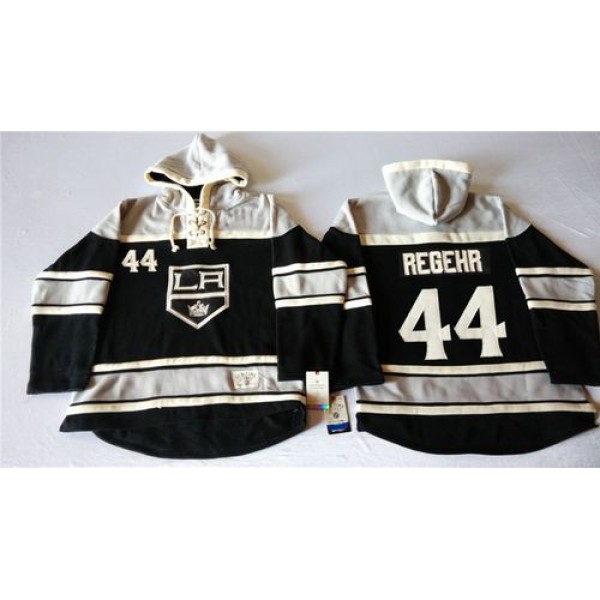 Kings #44 Robyn Regehr Black Sawyer Hooded Sweatshirt Stitched Jersey