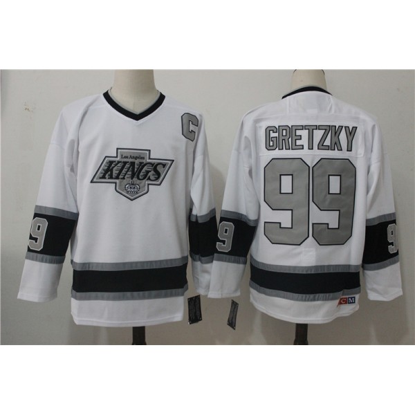 Los Angeles Kings #99 Wayne Gretzky White Throwback CCM Stitched Jersey