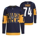 Nashville Predators #74 Juuse Saros 2022 Navy Stadium Series Breakaway Player Stitched Jersey