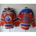 Oilers #99 Wayne Gretzky Orange Sawyer Hooded Sweatshirt Stitched Jersey