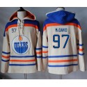 Oilers #97 Connor McDavid Cream Sawyer Hooded Sweatshirt Stitched Jersey