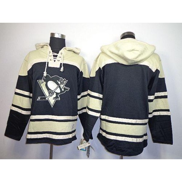 Penguins Blank Black Sawyer Hooded Sweatshirt Stitched Jersey