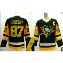 Penguins #87 Sidney Crosby Black CCM Throwback Autographed Stitched Jersey