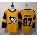 Pittsburgh Penguins #87 Sidney Crosby Yellow Stitched Jersey