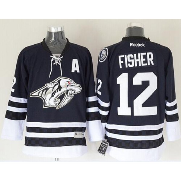 Predators #12 Mike Fisher Blue Third Stitched Jersey