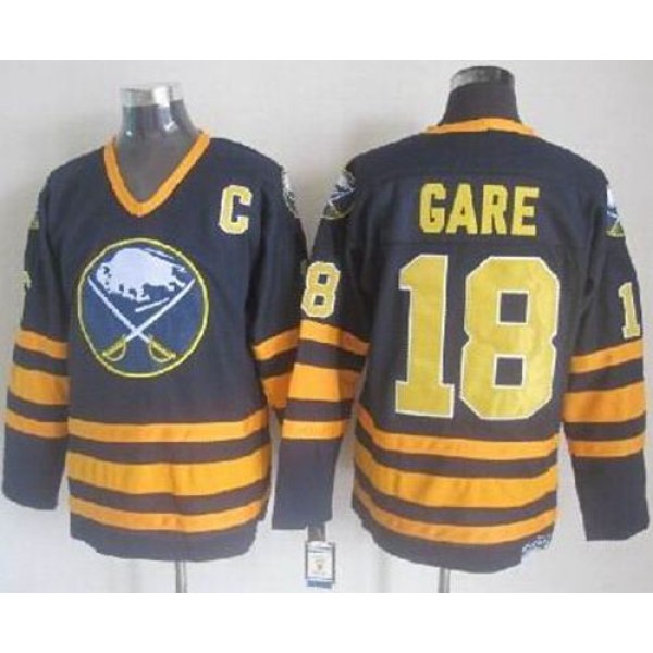 Sabres #18 Danny Gare Navy Blue CCM Throwback Stitched Jersey