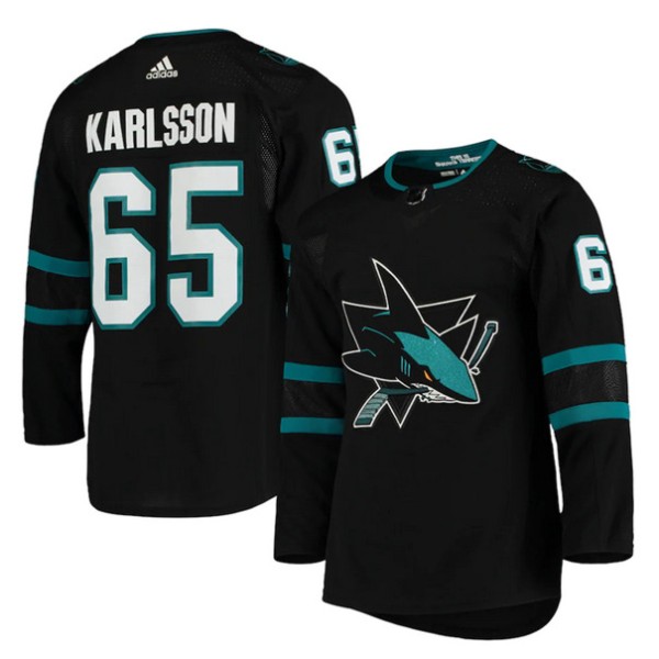 San Jose Sharks #65 Erik Karlsson Black Stitched Jersey