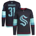 Seattle Kraken #31 Philipp Grubauer Navy Stitched Jersey