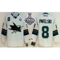 Sharks #8 Joe Pavelski White 2016 Stanley Cup Final Patch Stitched Jersey