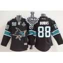 Sharks #88 Brent Burns Black 2016 Stanley Cup Final Patch Stitched Jersey