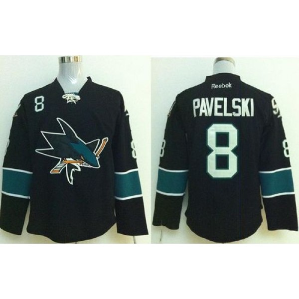 Sharks #8 Joe Pavelski Stitched Black Jersey