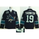 Sharks #19 Joe Thornton Black Autographed Stitched Jersey