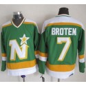 Stars #7 Neal Broten Stitched Green CCM Throwback Jersey