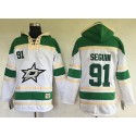 Stars #91 Tyler Seguin White Sawyer Hooded Sweatshirt Stitched Jersey