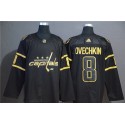 Washington Capitals #8 Alex Ovechkin Black Golden Stitched Jersey