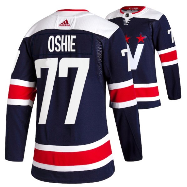 Washington Capitals #77 T.J. Oshie Navy Pro Stitched Jersey