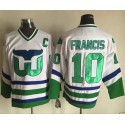 Whalers #10 Ron Francis White CCM Throwback Stitched Jersey
