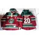Wild #20 Ryan Suter Red Sawyer Hooded Sweatshirt Stitched Jersey