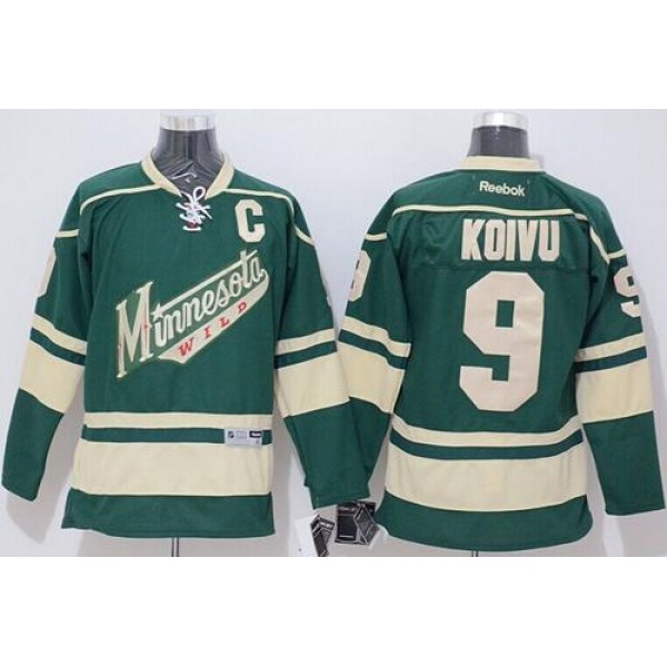 Wild #9 Mikko Koivu Stitched Green Jersey