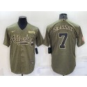Atlanta Braves #7 Dansby Swanson Camo Salute To Service Cool Base Stitched Jersey