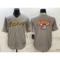 Pittsburgh Pirates Gray Team Big Logo Cool Base Stitched Jersey