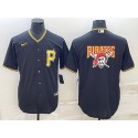 Pittsburgh Pirates Black Team Big Logo Cool Base Stitched Jersey
