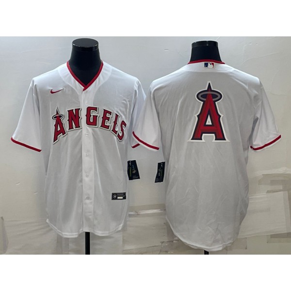 Los Angeles Angels White Team Big Logo Cool Base Stitched Jersey