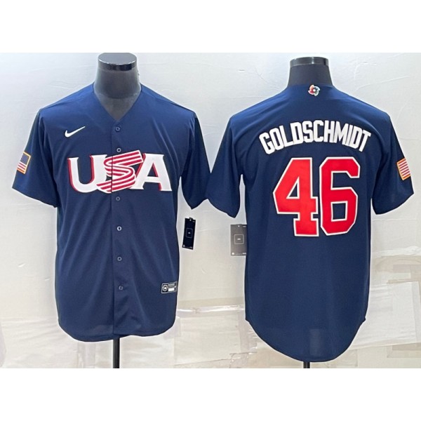 USA #46 Paul Goldschmidt 2023 Navy World Classic Stitched Jersey