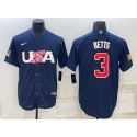 USA #3 Mookie Betts 2023 Navy World Classic Stitched Jersey
