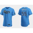 Tampa Bay Rays #55 Luke Raley Light Blue Flex Base Stitched Jersey