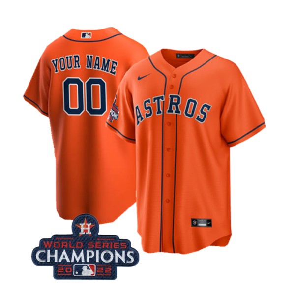 Houston Astros Active Player Custom Orange 2022 World Series Champions Cool Base Stitched Jersey