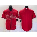 Boston Red Sox Blank Red With Patch Cool Base Stitched Jersey