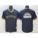Colorado Rockies Black Team Big Logo Stitched Jersey