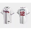 Atlanta Braves #12 Sean Murphy White Cool Base Stitched Jersey