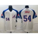 Atlanta Braves #54 Max Fried White 2023 City Connect Cool Base With Patch Stitched Jersey