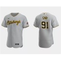 Pittsburgh Pirates #91 Ji Man Choi Gray Flex Base Stitched Jersey