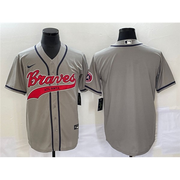 Atlanta Braves Blank Gray Cool Base With Patch Stitched Jersey