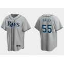 Tampa Bay Rays #55 Luke Raley Gray Cool Base Stitched Jersey