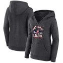 Women's Atlanta Braves 2021 Heathered Charcoal American League Champions Locker Room  Pullover Hoodie(Run Small)