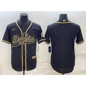 Miami Dolphins Blank Black Gold With Patch Cool Base Stitched Baseball Jersey