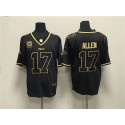 Buffalo Bills #17 Josh Allen Black Gold With 4-Star C Patch Limited Stitched Jersey