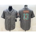 Miami Dolphins #13 Dan Marino Grey With Patch Cool Base Stitched Baseball Jersey