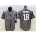 Indianapolis Colts #18 Peyton Manning Grey With Patch Cool Base Stitched Baseball Jersey