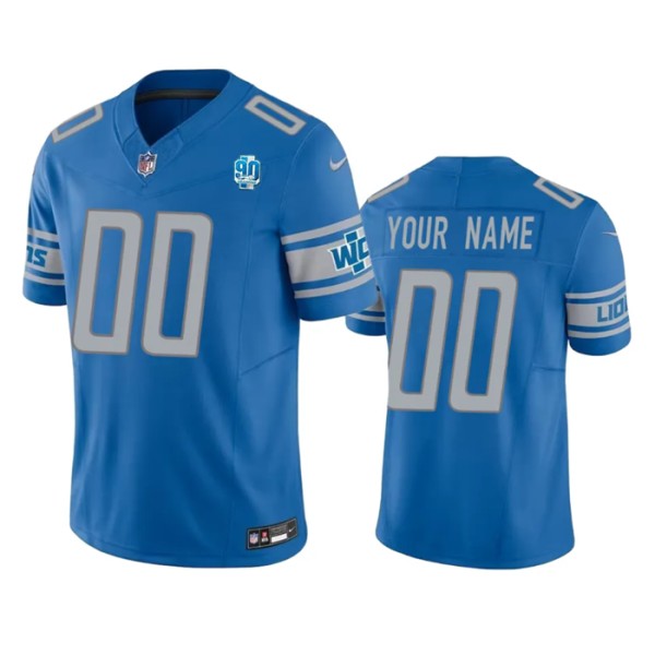 Detroit Lions Custom Blue 2023 F.U.S.E. 90th Anniversary Vapor Untouchable Limited Stitched Jersey