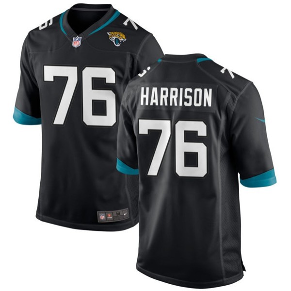 Jacksonville Jaguars #76 Anton Harrison Black 2023 Draft Stitched Game Jersey