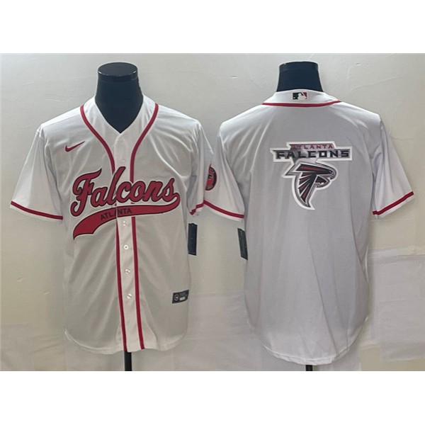Atlanta Falcons White Team Big Logo With Patch Cool Base Stitched Jersey