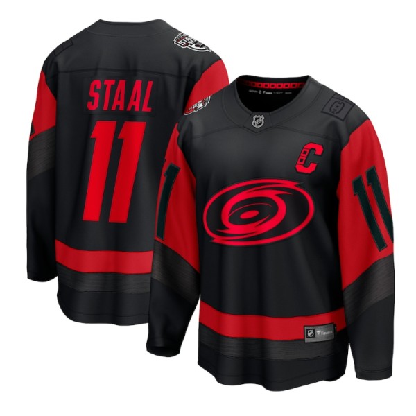 Carolina Hurricanes #11 Jordan Staal Black Red Stadium Series Breakaway Stitched Jersey