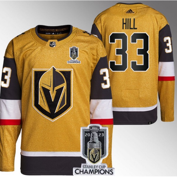 Vegas Golden Knights #33 Adin Hill Gold 2023 Stanley Cup Champions Stitched Jersey