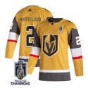 Vegas Golden Knights #2 Zach Whitecloud Gold 2023 Stanley Cup Champions Stitched Jersey