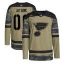 St. Louis Blues Custom 2022 Camo Military Appreciation Night Stitched Jersey